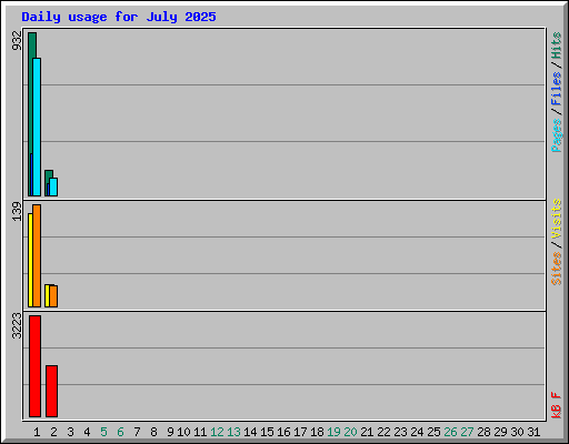 Daily usage for July 2025
