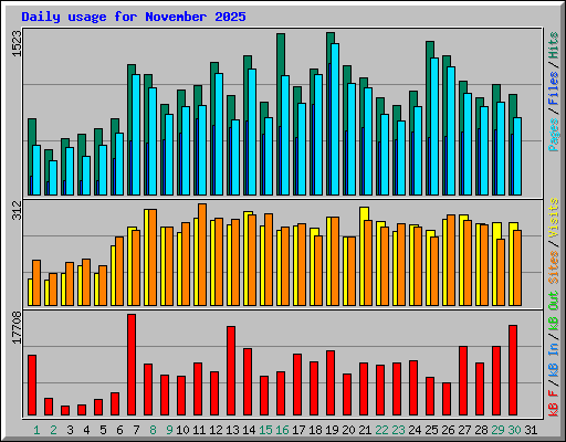 Daily usage for November 2025