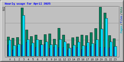 Hourly usage for April 2025