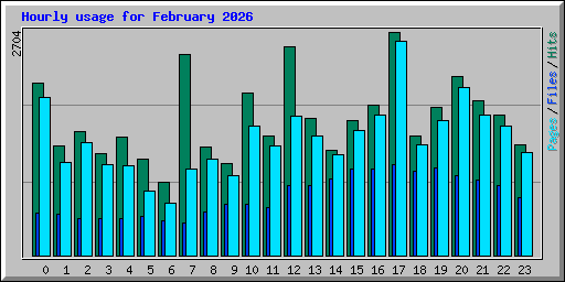 Hourly usage for February 2026