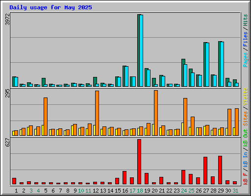 Daily usage for May 2025