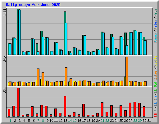 Daily usage for June 2025