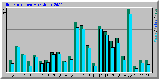 Hourly usage for June 2025
