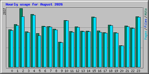 Hourly usage for August 2026